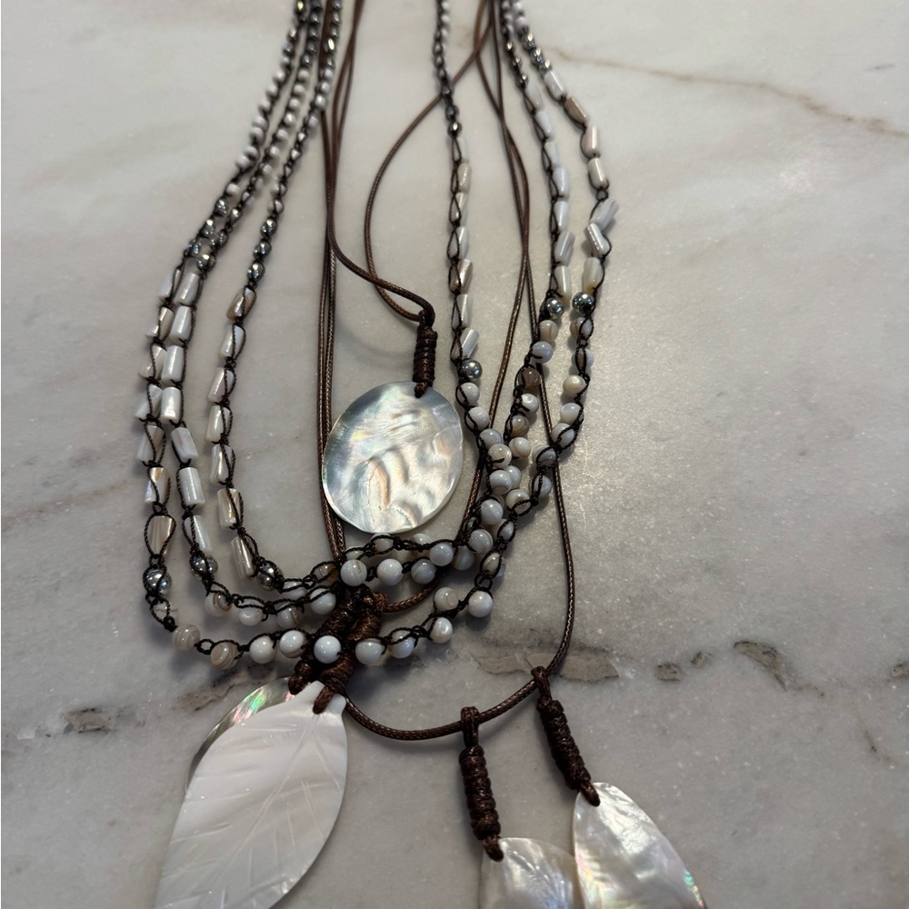 J. Jill Iridescent Shell and Bead Necklace